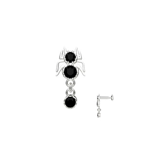 black onyx stone nose ring