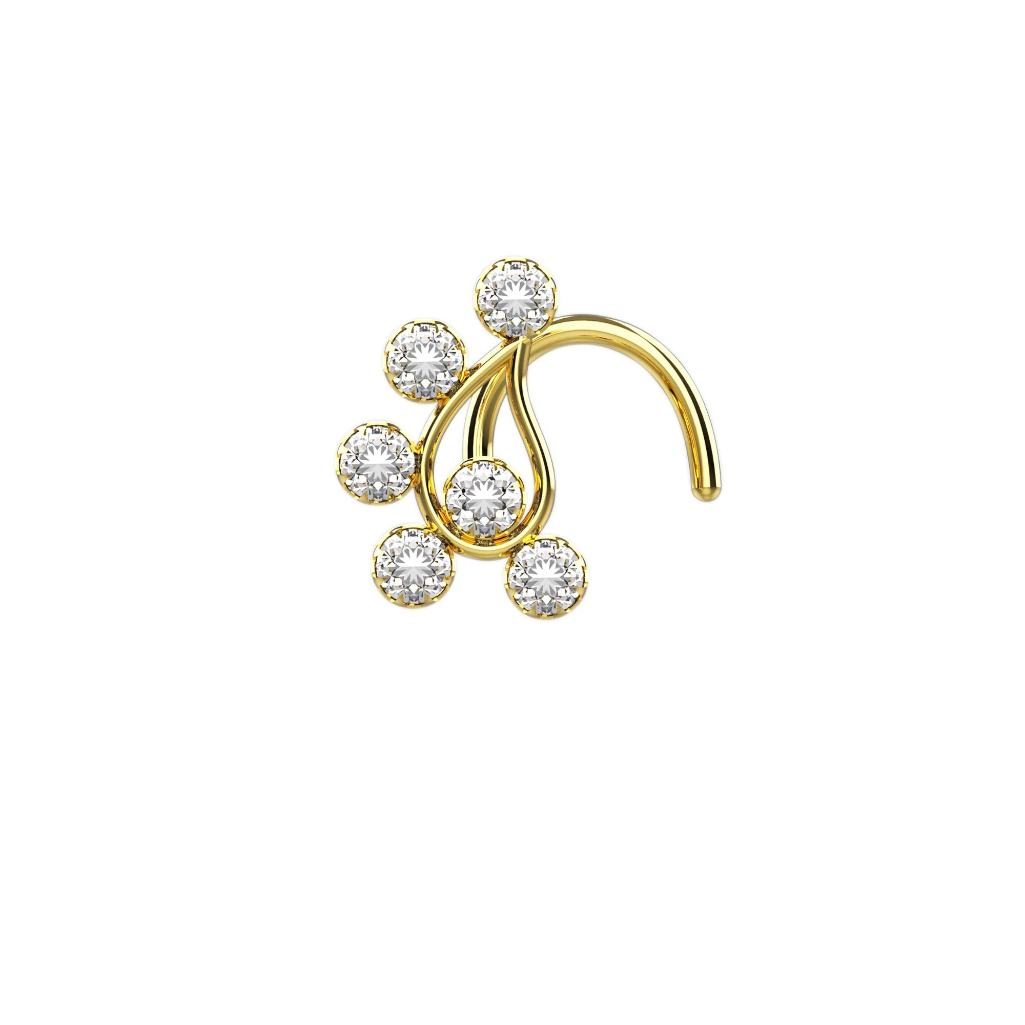 Indian Gold Nose Stud for Women