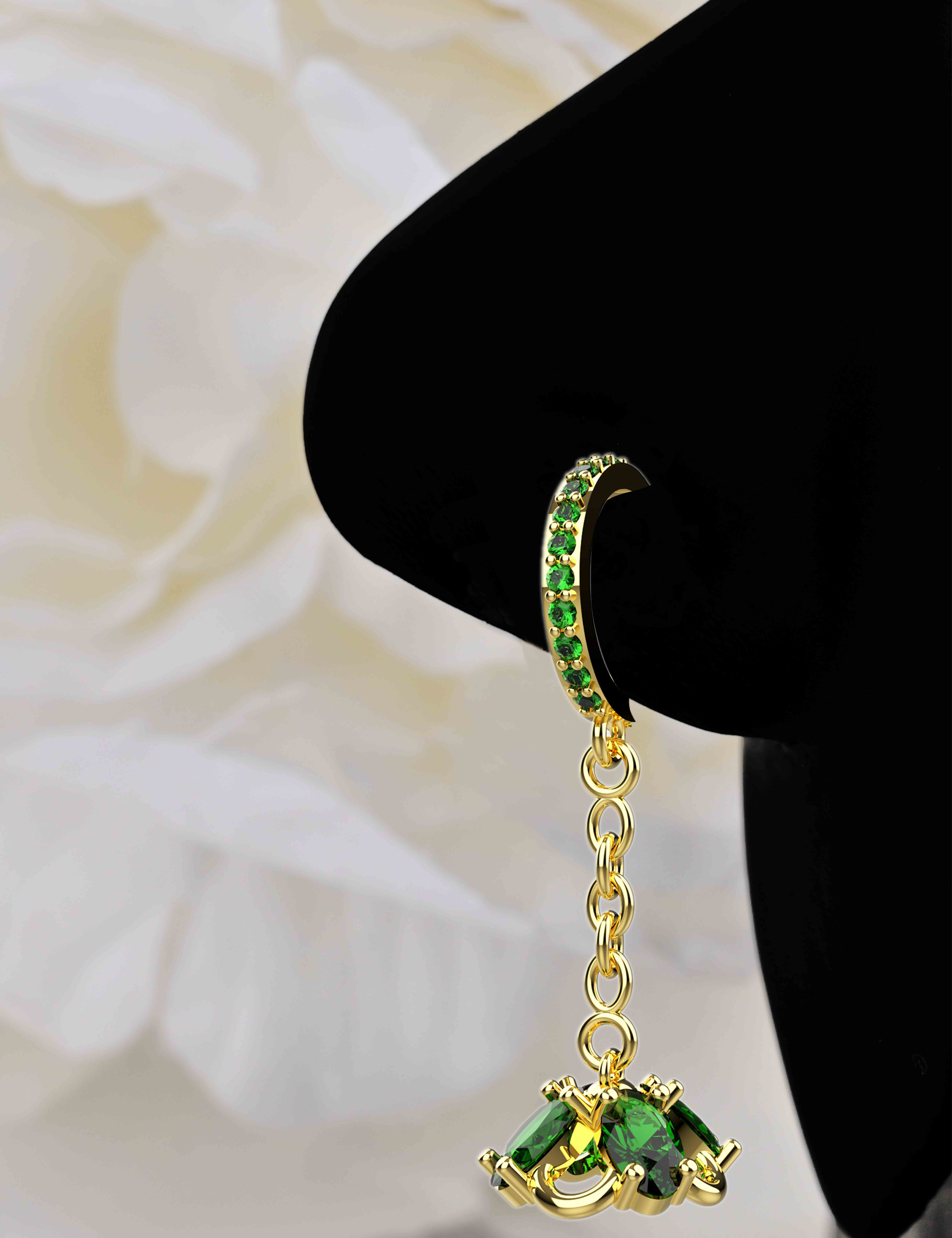 Gold Chain Nose Pins