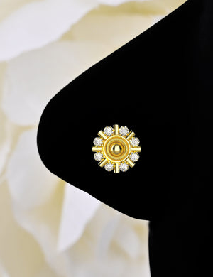 nose pin with sparkling diamond