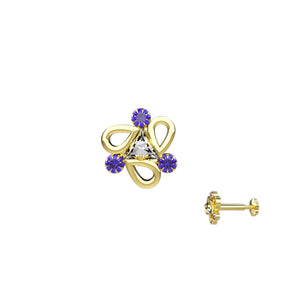 Blue Stone Designer Nose Pins India