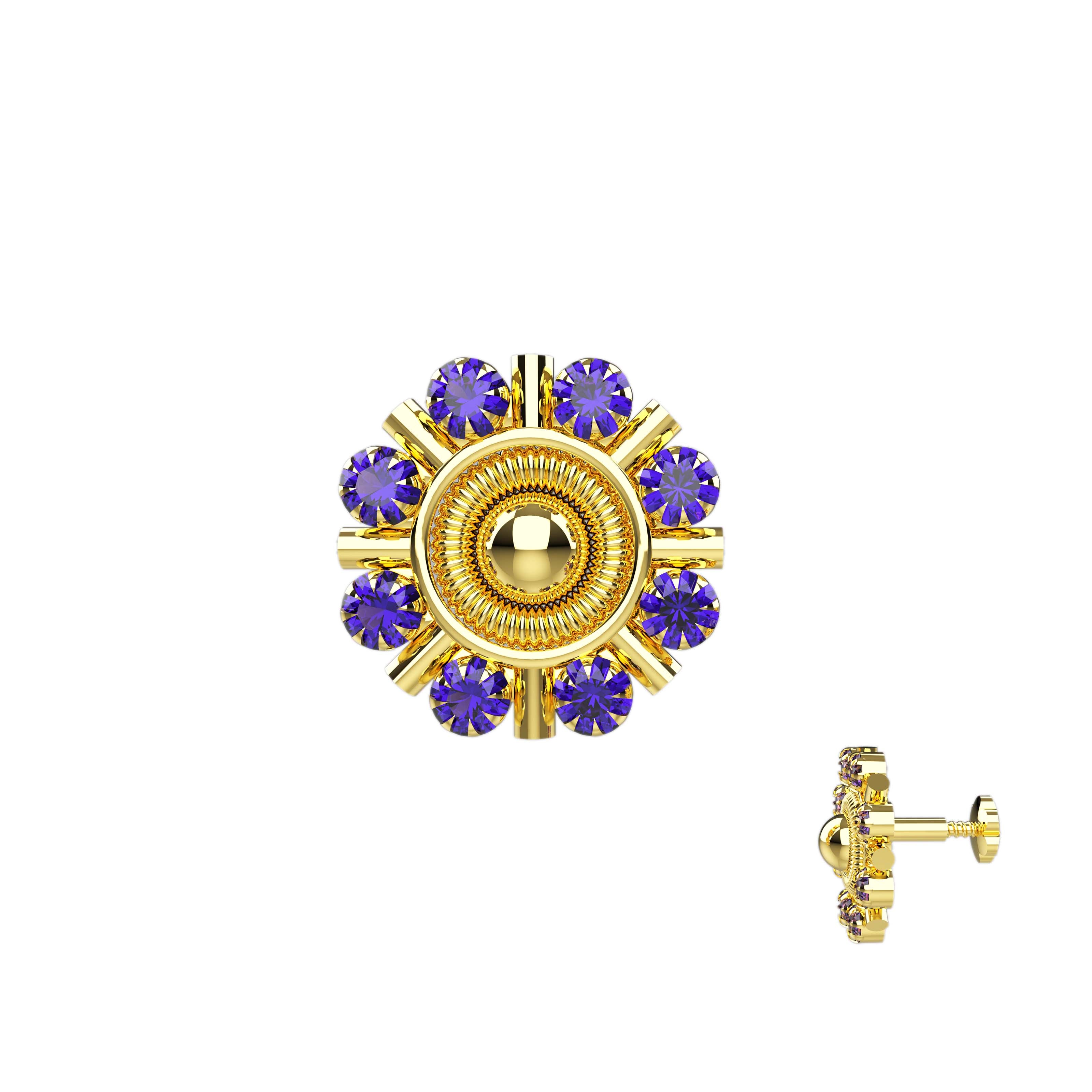 Unique Gold Flower Nose Pin