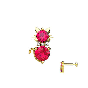 Stylish Kitty Nose Ring Designs