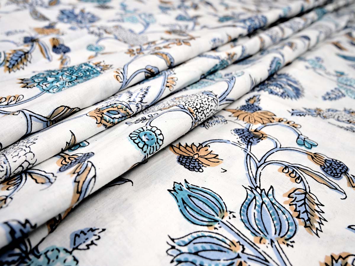 printed white cotton fabrics