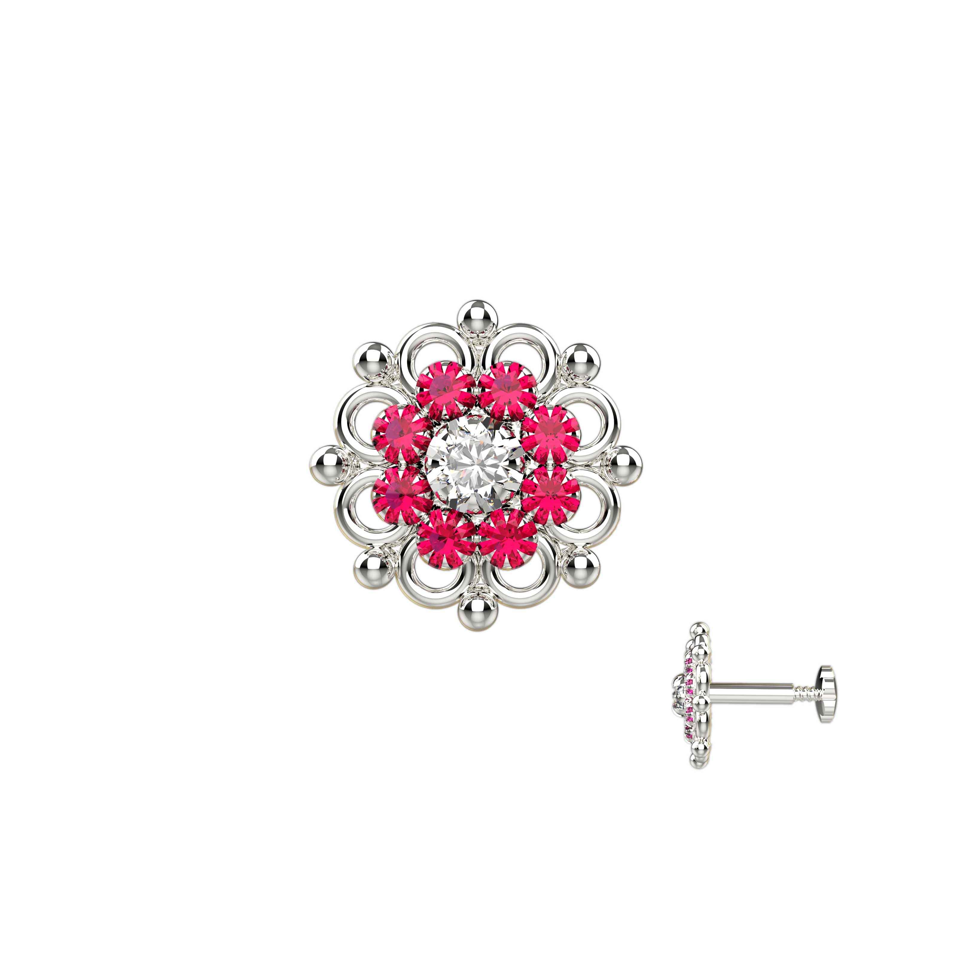 Color Stones Nose Pin