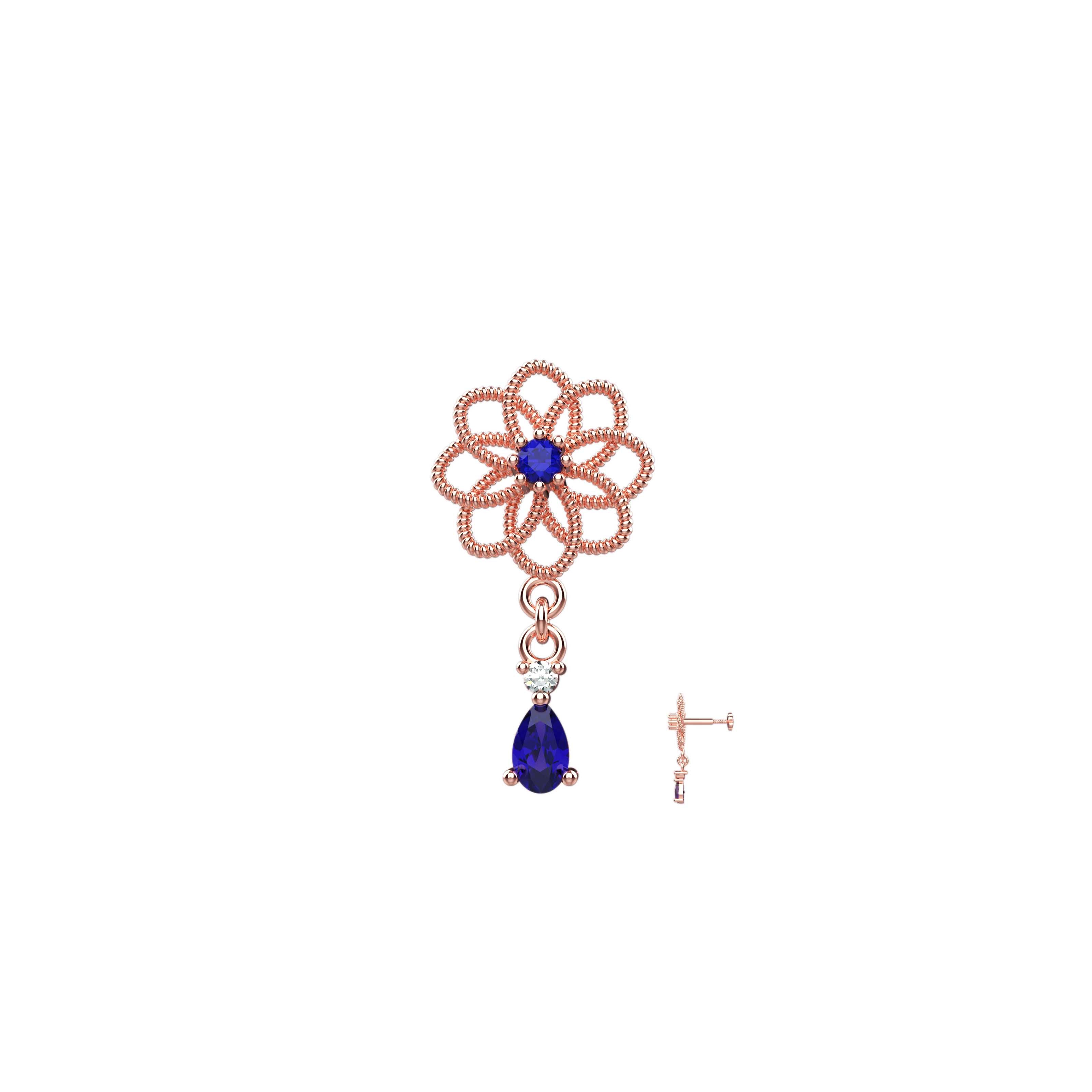 Lotus Design Nose Rings