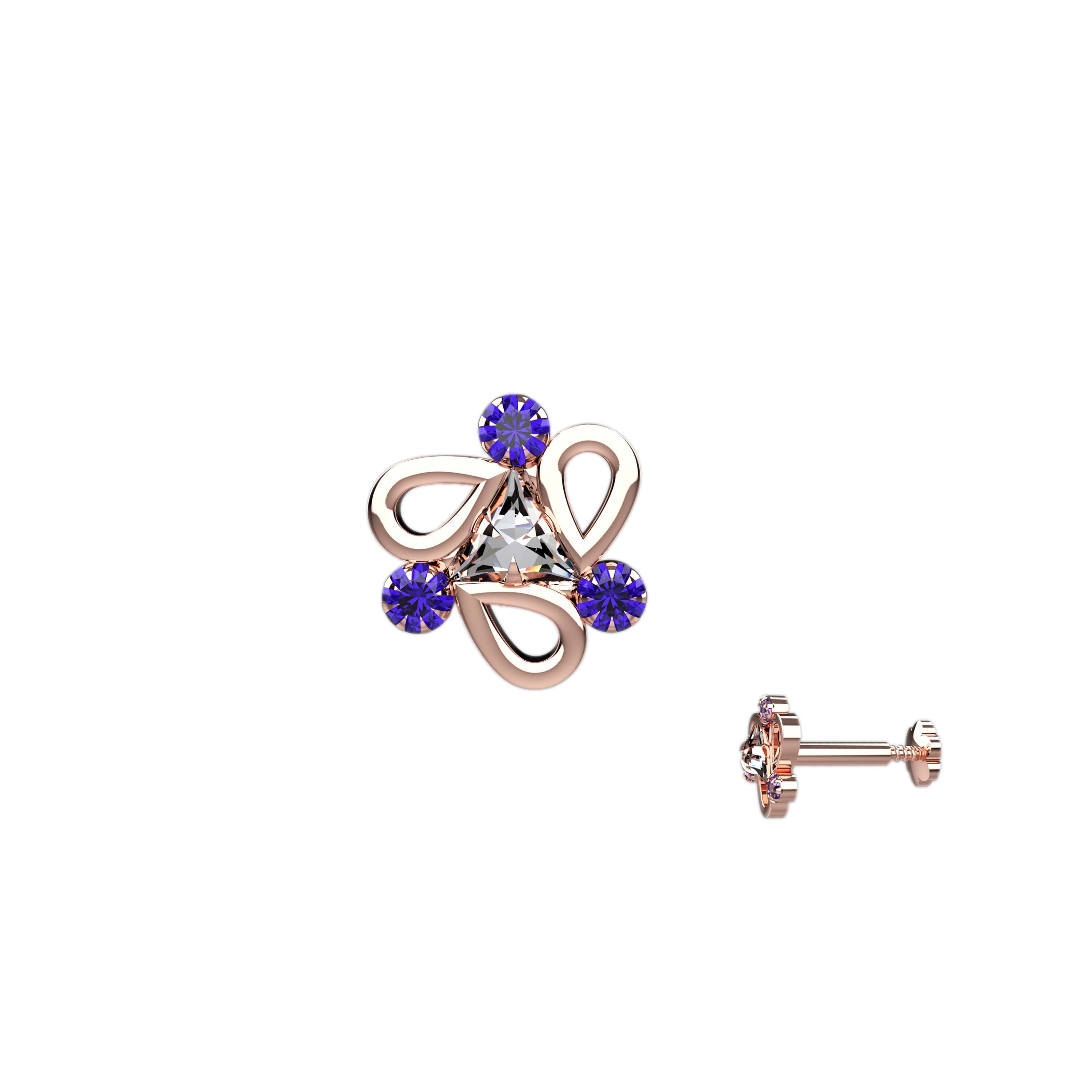 silver nose pins for women