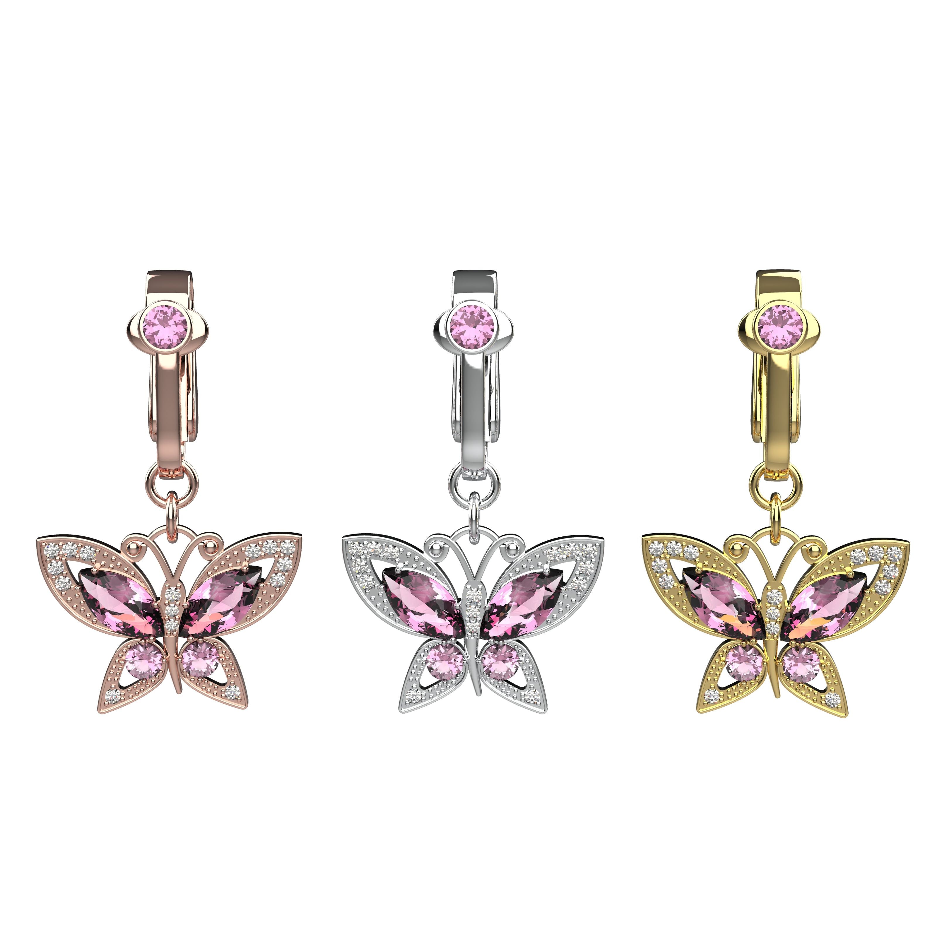 butterfly navel belly button piercing