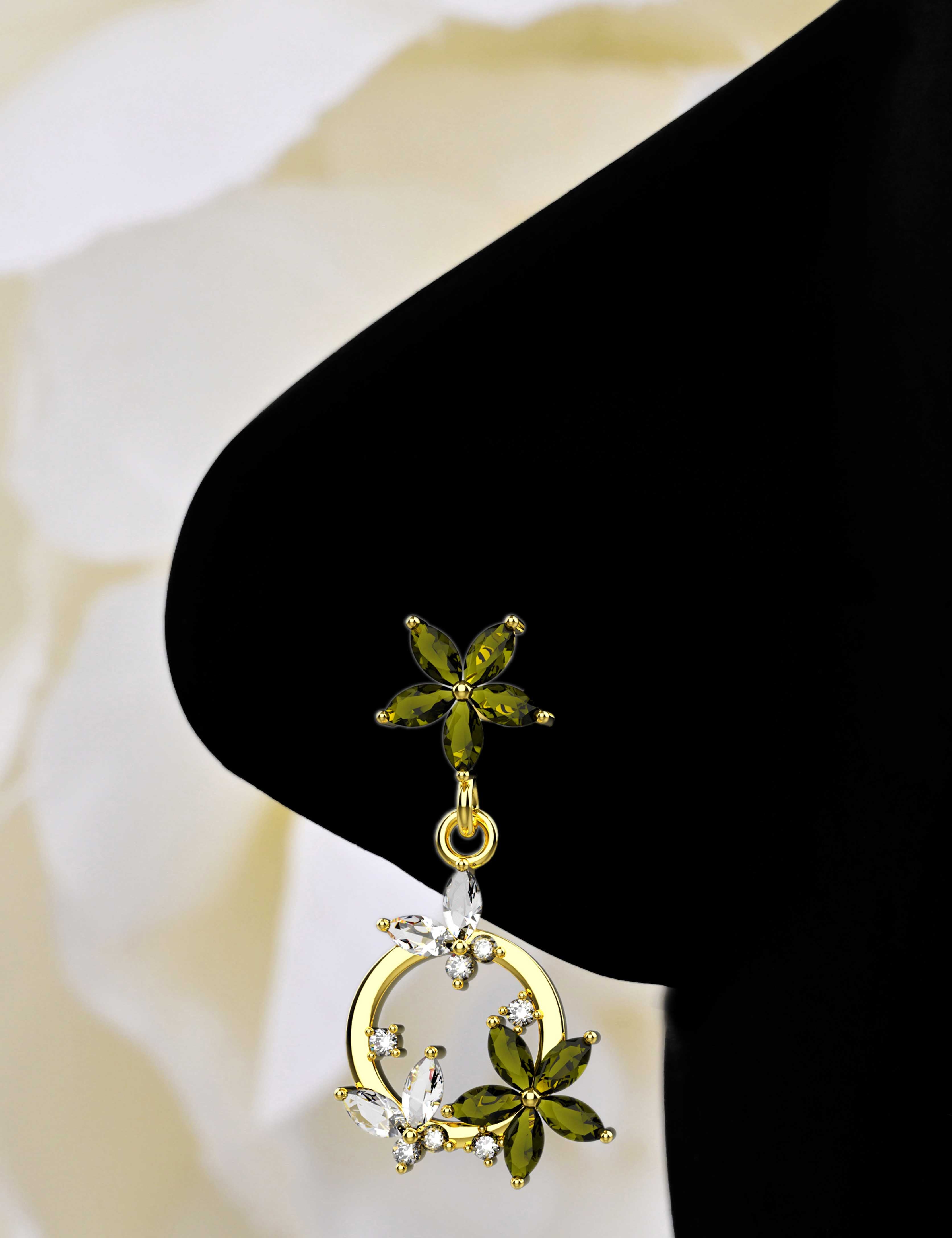 Gorgeous Gold Nose Rings | Butterfly Dangles Nose Jewelry