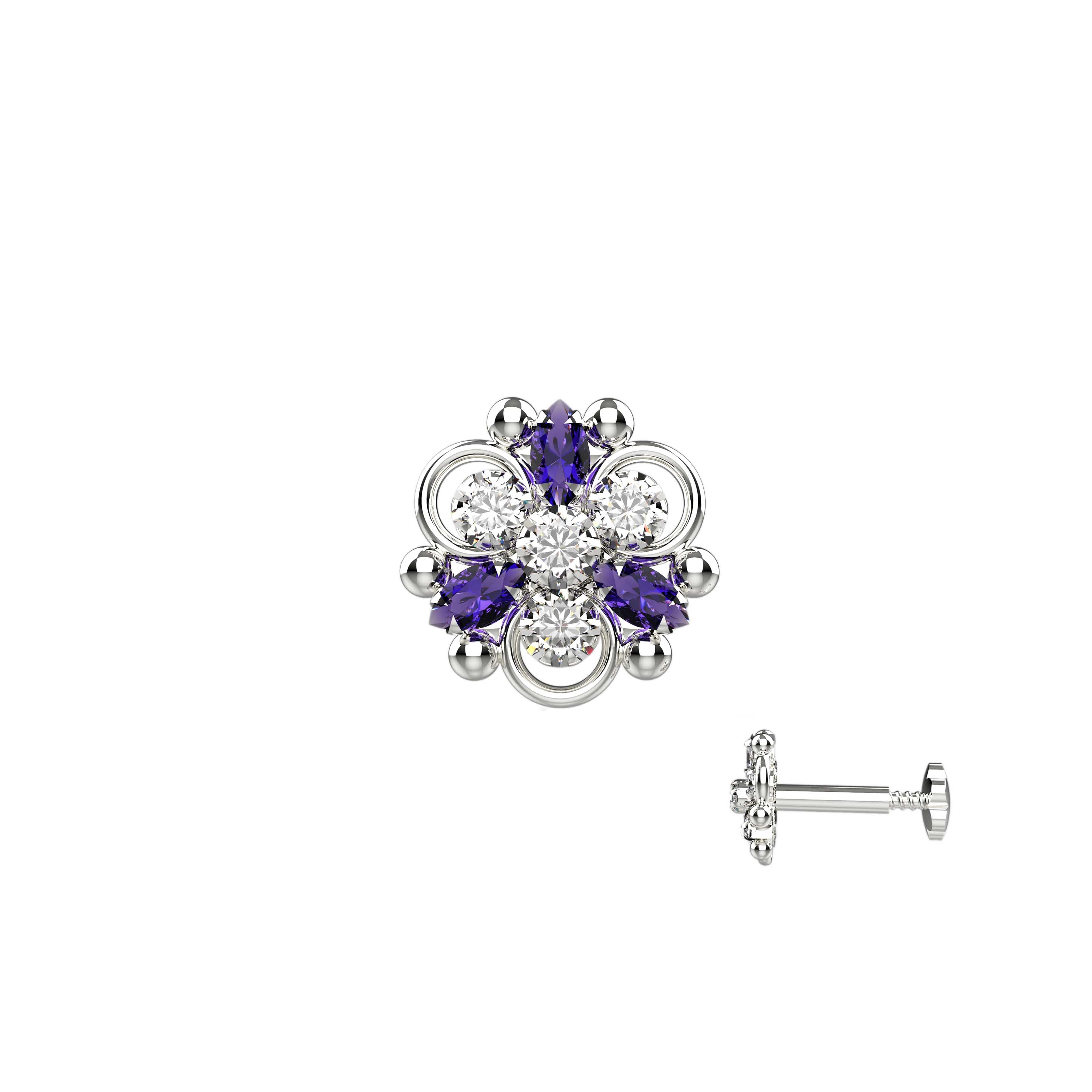 Silver nose pins for women