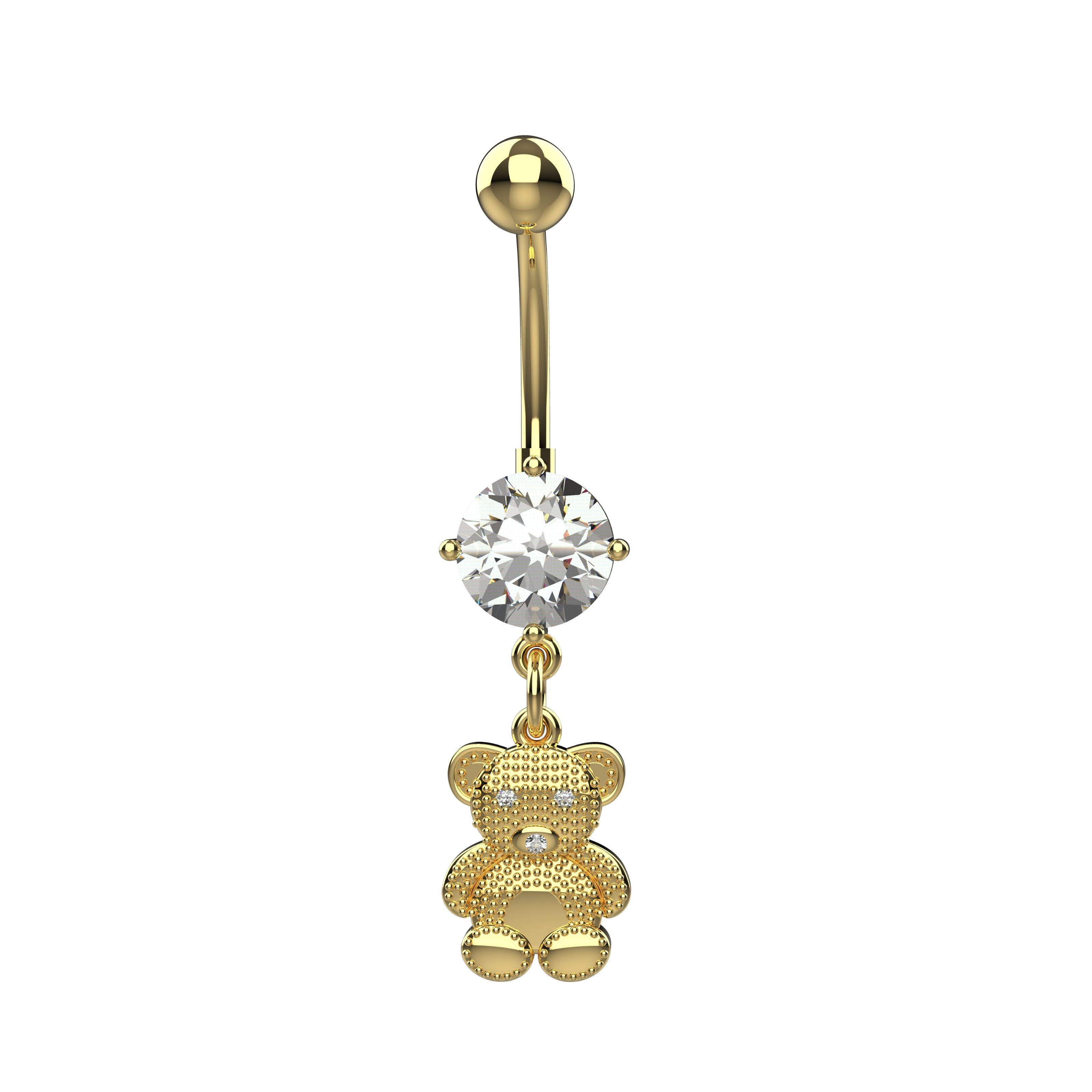 Teddy Charm Navel Ring - Belly Button Piercing Jewelry