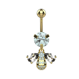 Gold belly button ring
