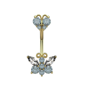 Gold belly piercing jewelry