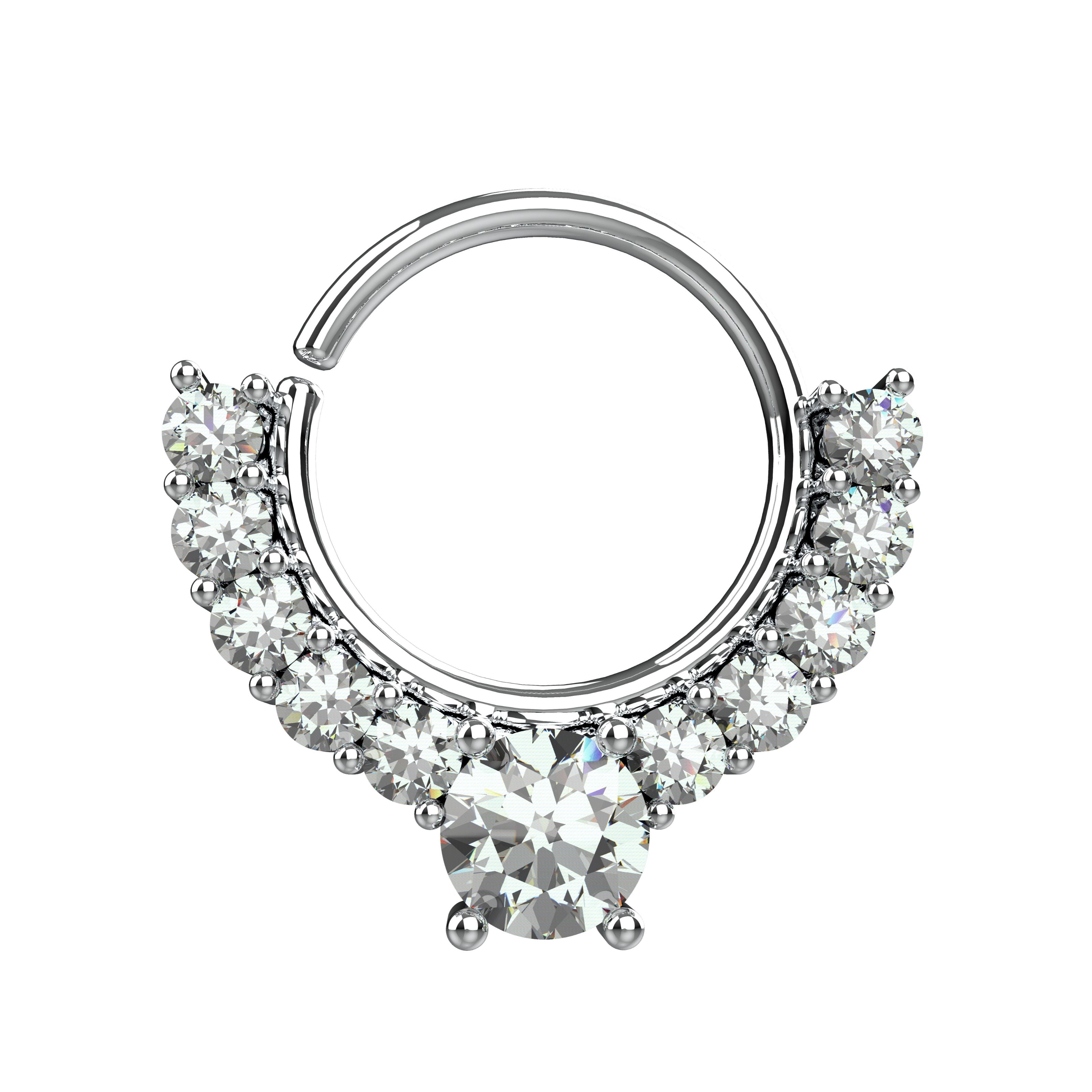 silver septum ring - tribal nose ring piercing, indian nose hoop