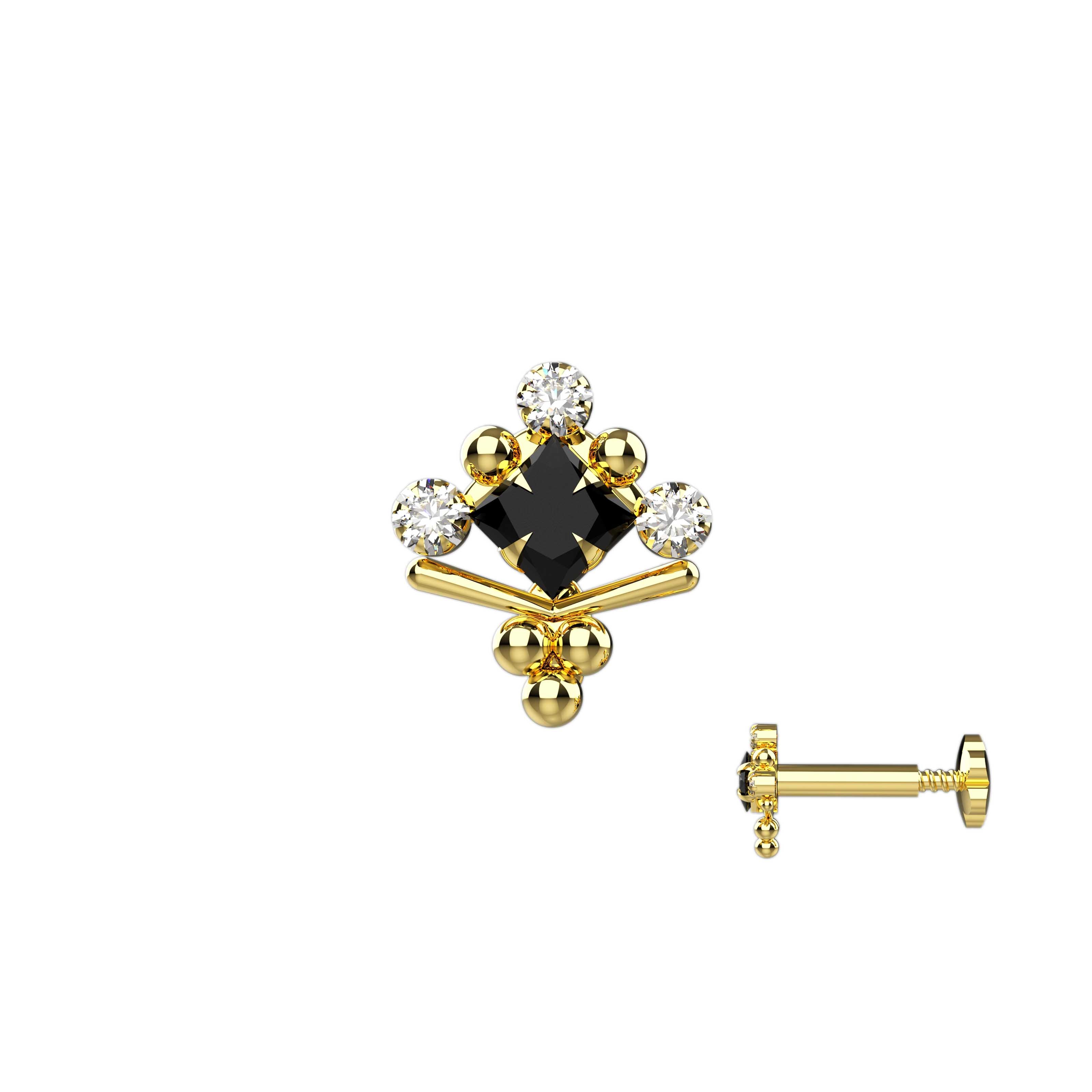 Black onyx nose rings