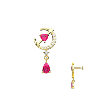 Sterling silver nose pin ruby