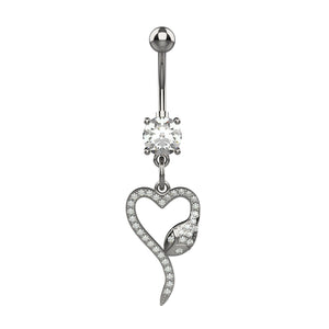Dangling Snack Belly Ring – Stylish Belly Button Ring with Heart Design
