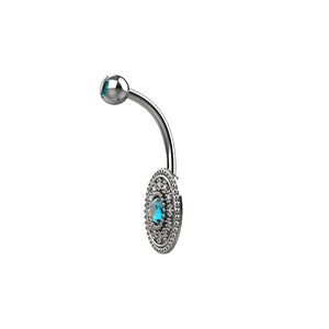 Belly button ring with turquoise gemstone