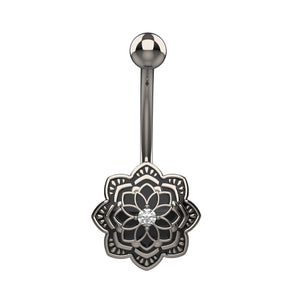 oxidised silver belly ring piercing jewellery - indian navel rings
