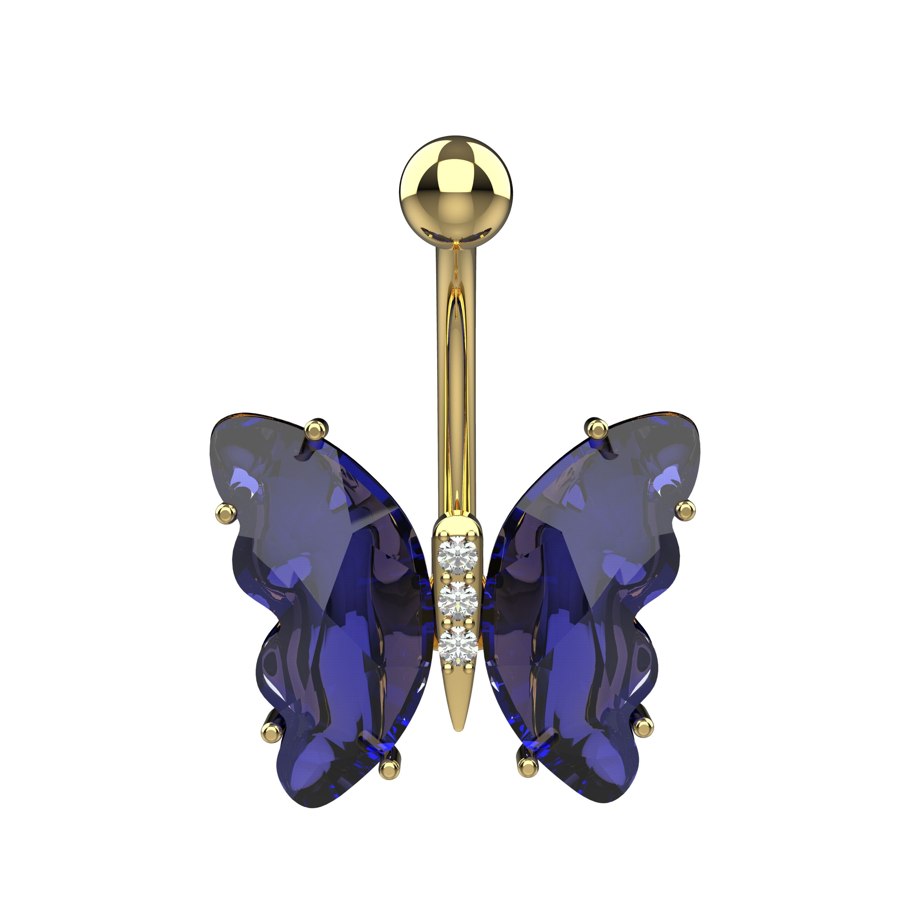 butterfly belly button ring – cute belly navel piercing jewellry for women