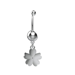 women’s floral navel ring india - flower charm belly button ring