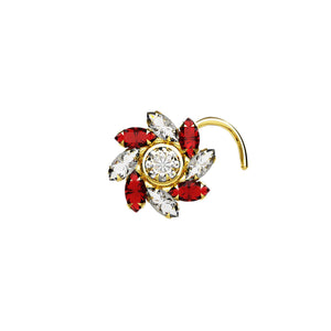 Ethnic Flower Nose Pin