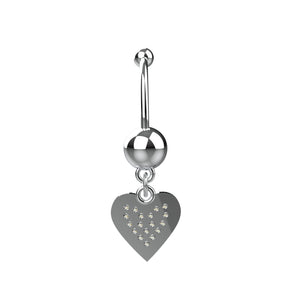 cute heart dangle belly piercing - 14g heart belly ring for women india