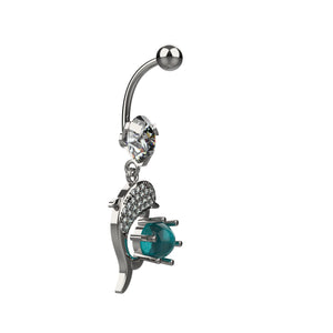 cute dolphin belly ring 14g