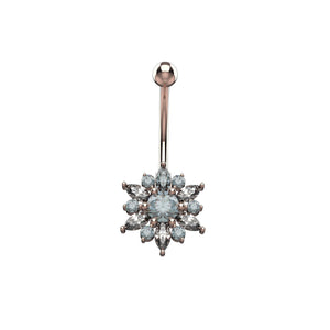 Rose gold sunflower navel ring