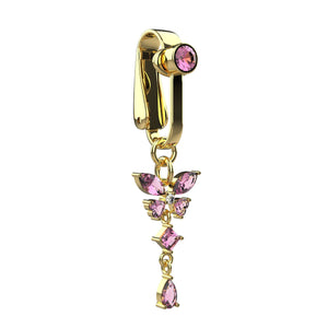 Gold Clip on belly button ring