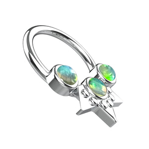 indian septum ring for women - opal tribal nose ring