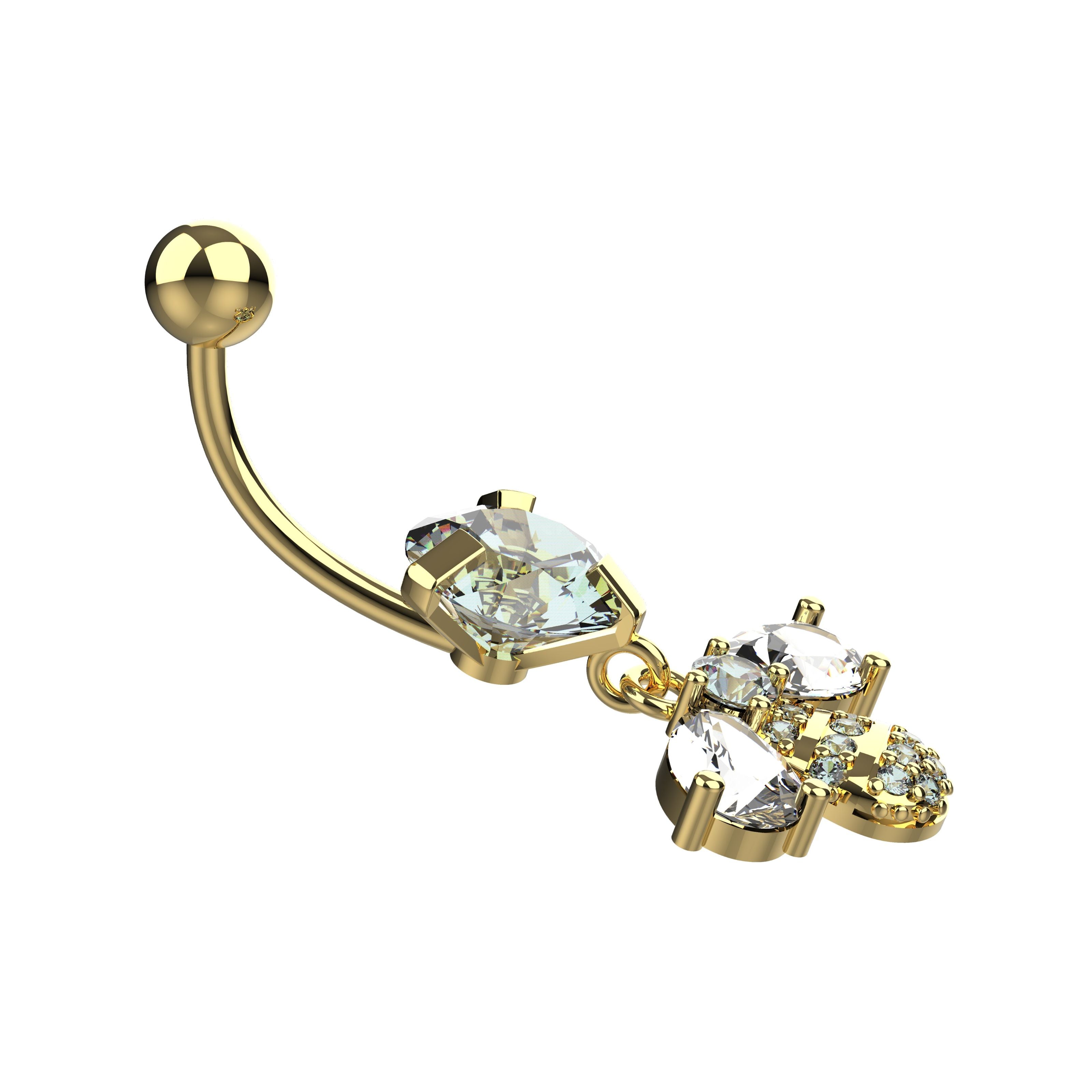 Gold belly button ring