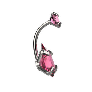 pink stone navel ring - belly piercing jewellery india