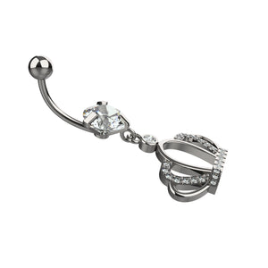 crown belly button ring - belly ring design latest india