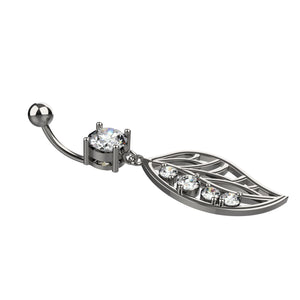 leaf belly button ring - indian belly piercing jewellery
