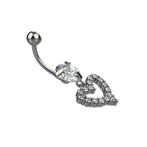 heart belly button ring - gold belly rings india