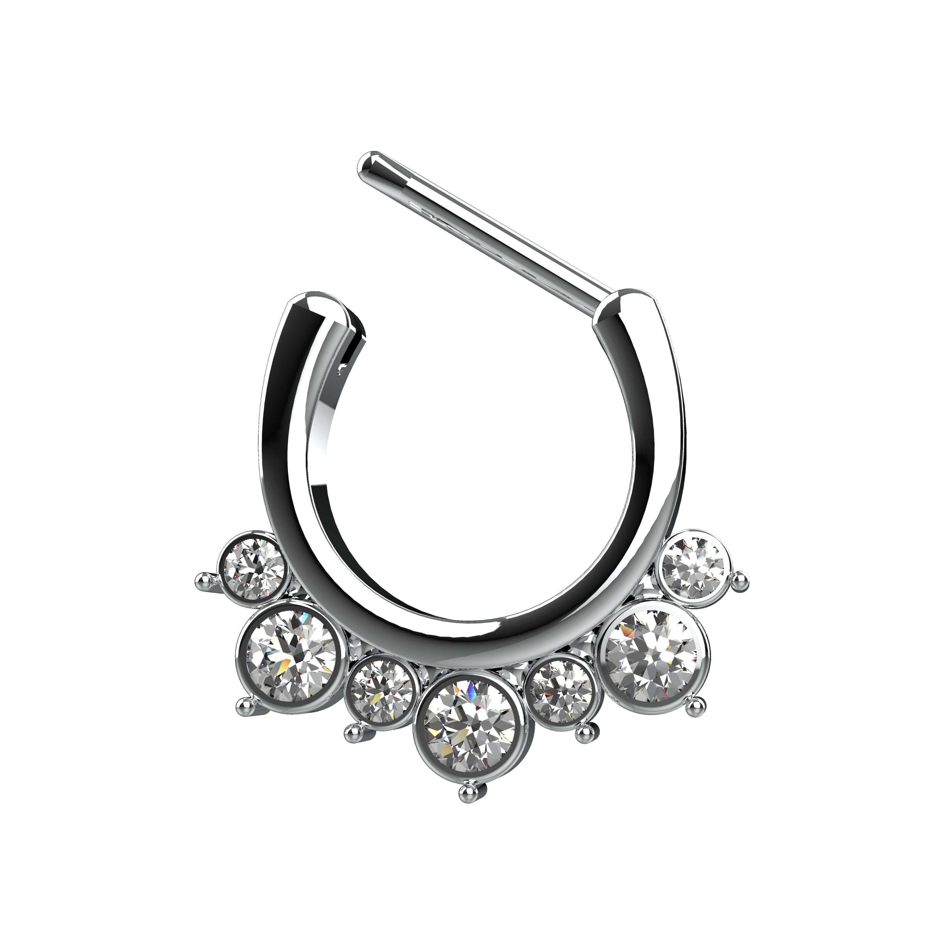 silver & gold bulak septum ring - indian tribal nose hoop for women