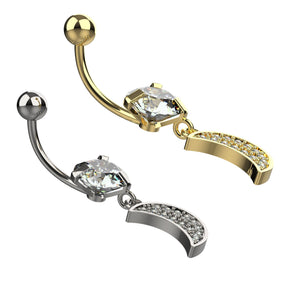 Gold and silver belly button rings