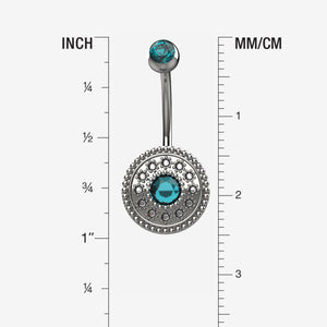 Oxidized Belly Button Ring Piercing - Size Guide