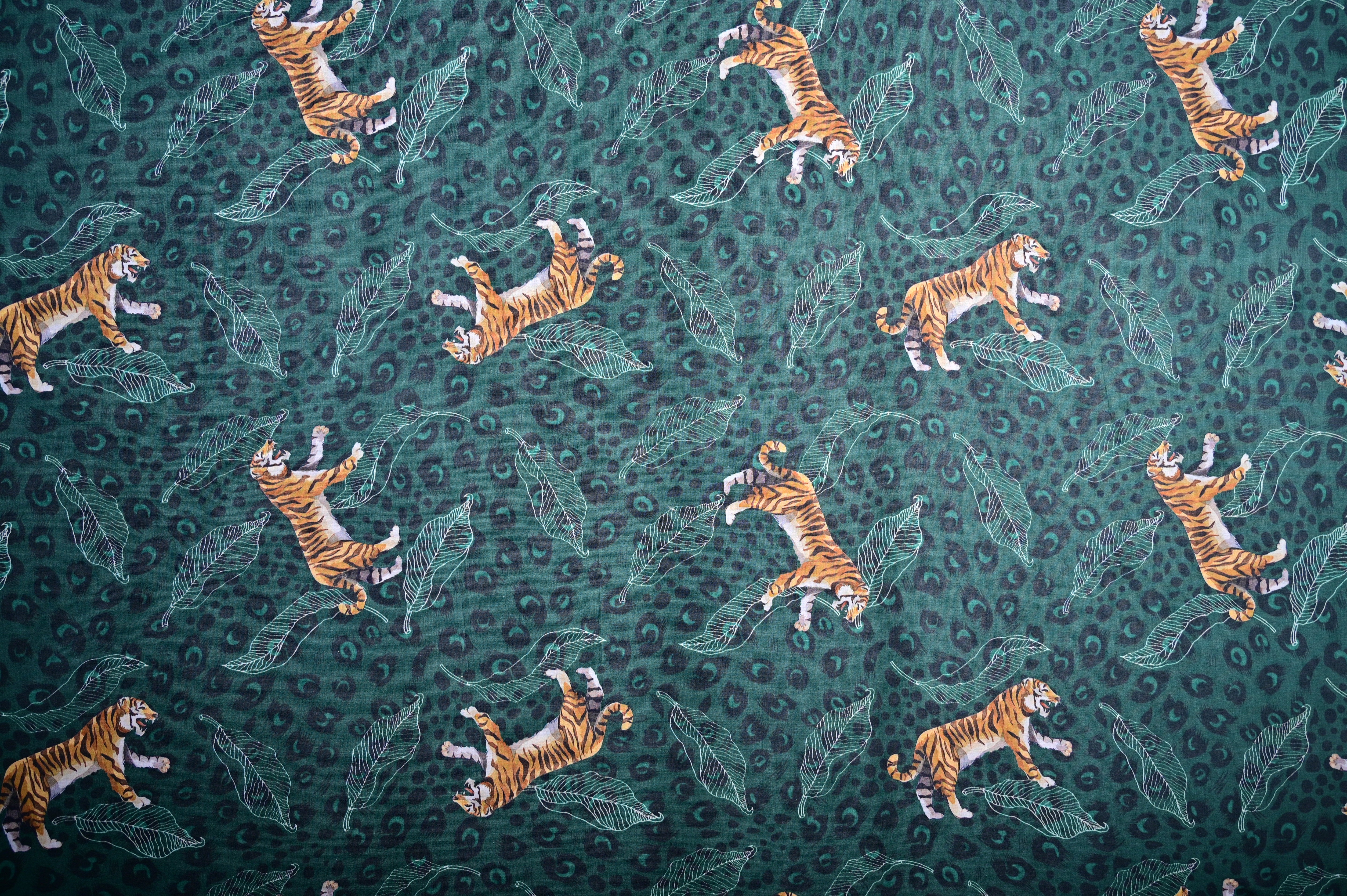 Teal cotton fabric for dressmaking