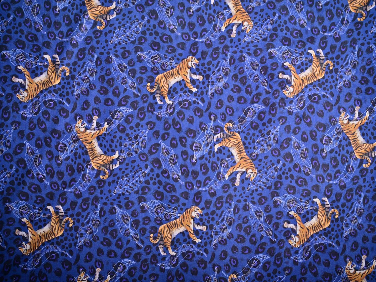 Cotton blue fabric for shirts