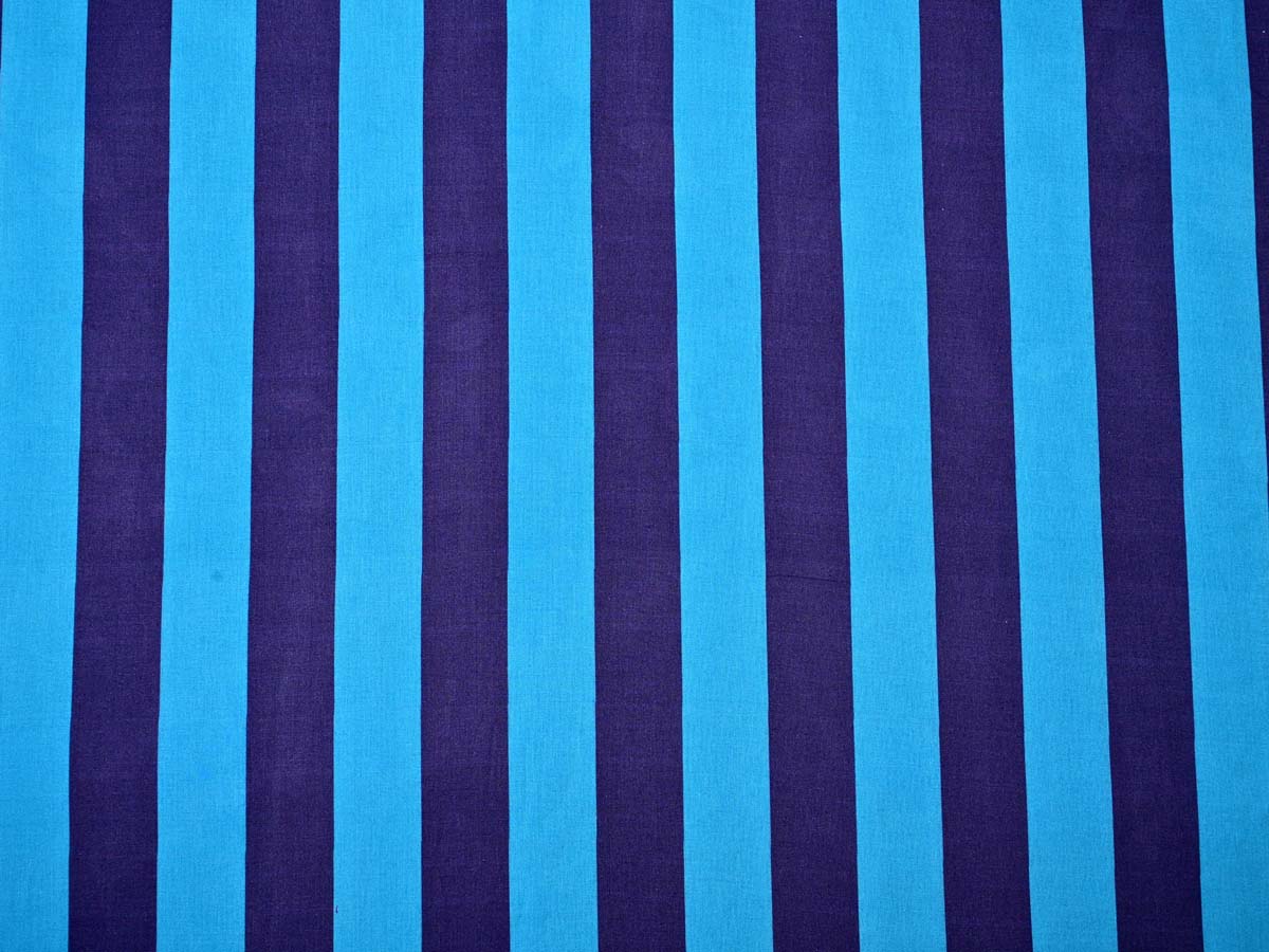 Blue Striped Cambric Cotton Fabric - Perfect for Clothes