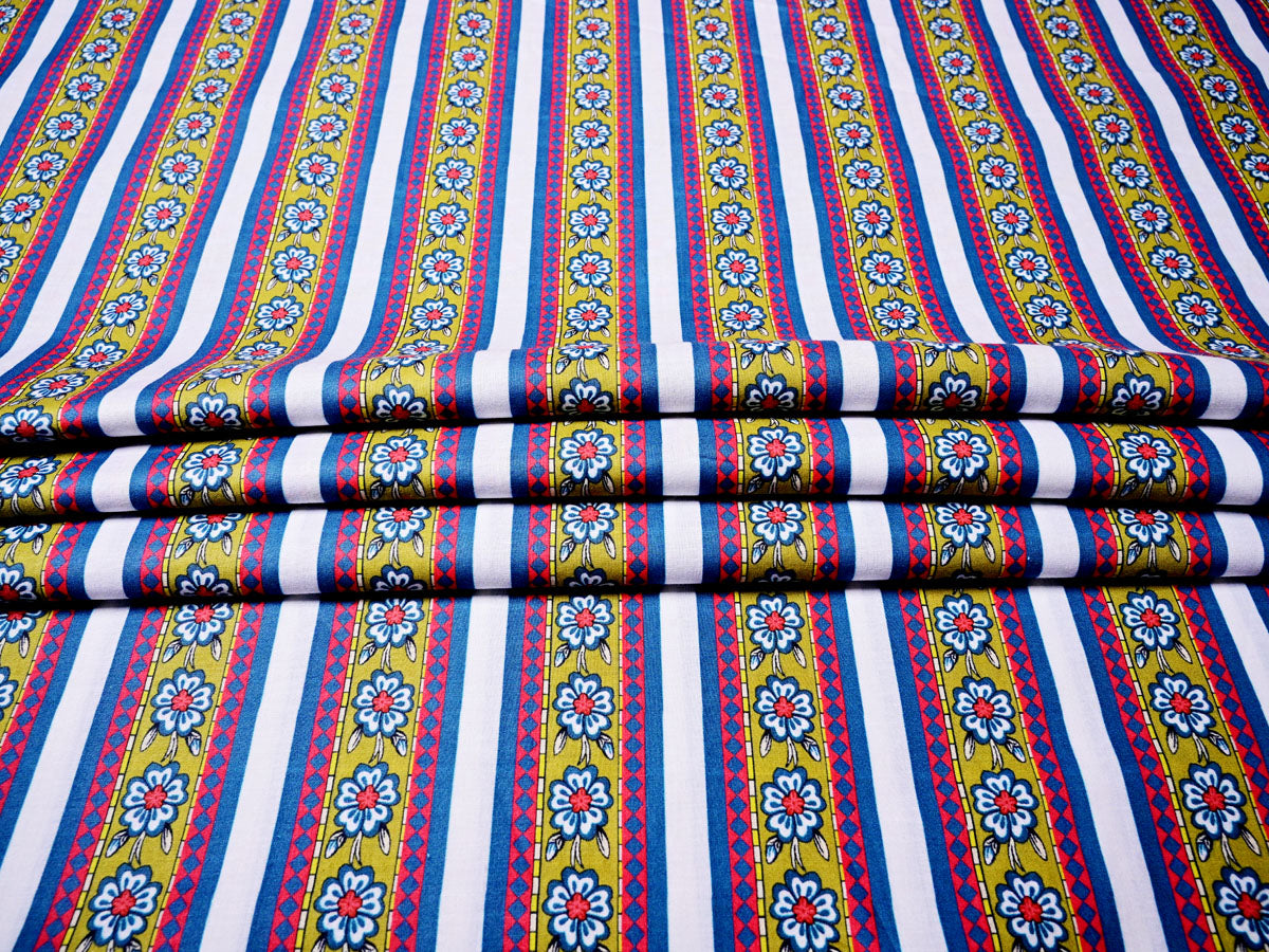 Border printed cotton fabric