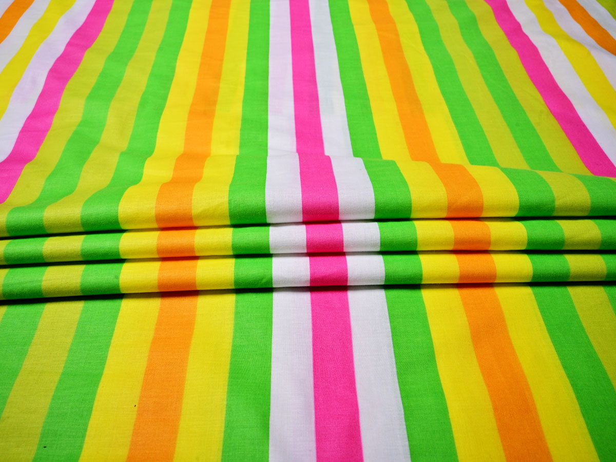 Printed Striped Cotton Fabric