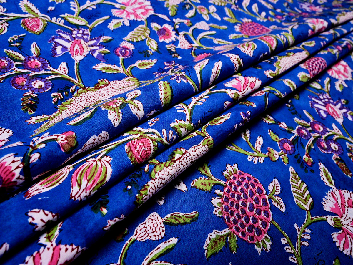 Hand Block Floral Fabrics