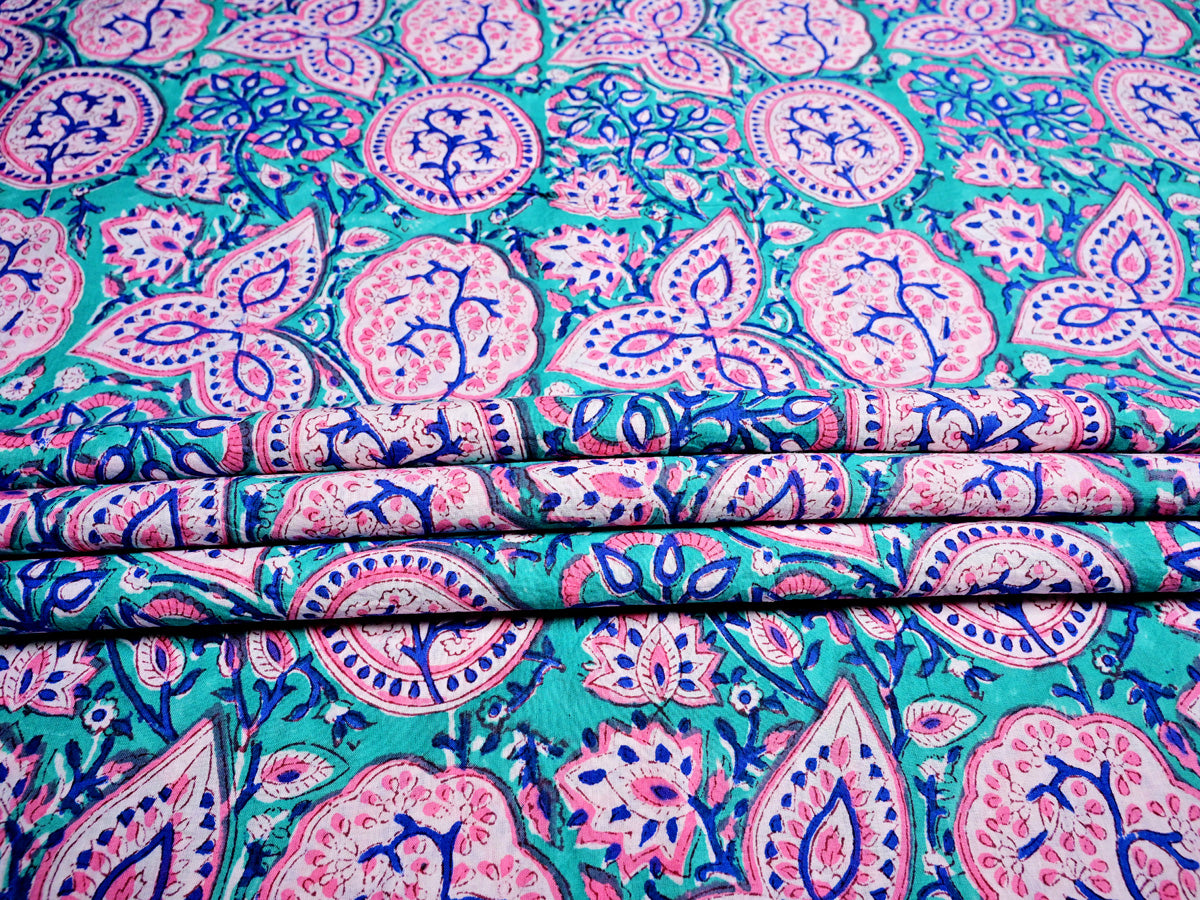 Hand block printed fabric wholesale