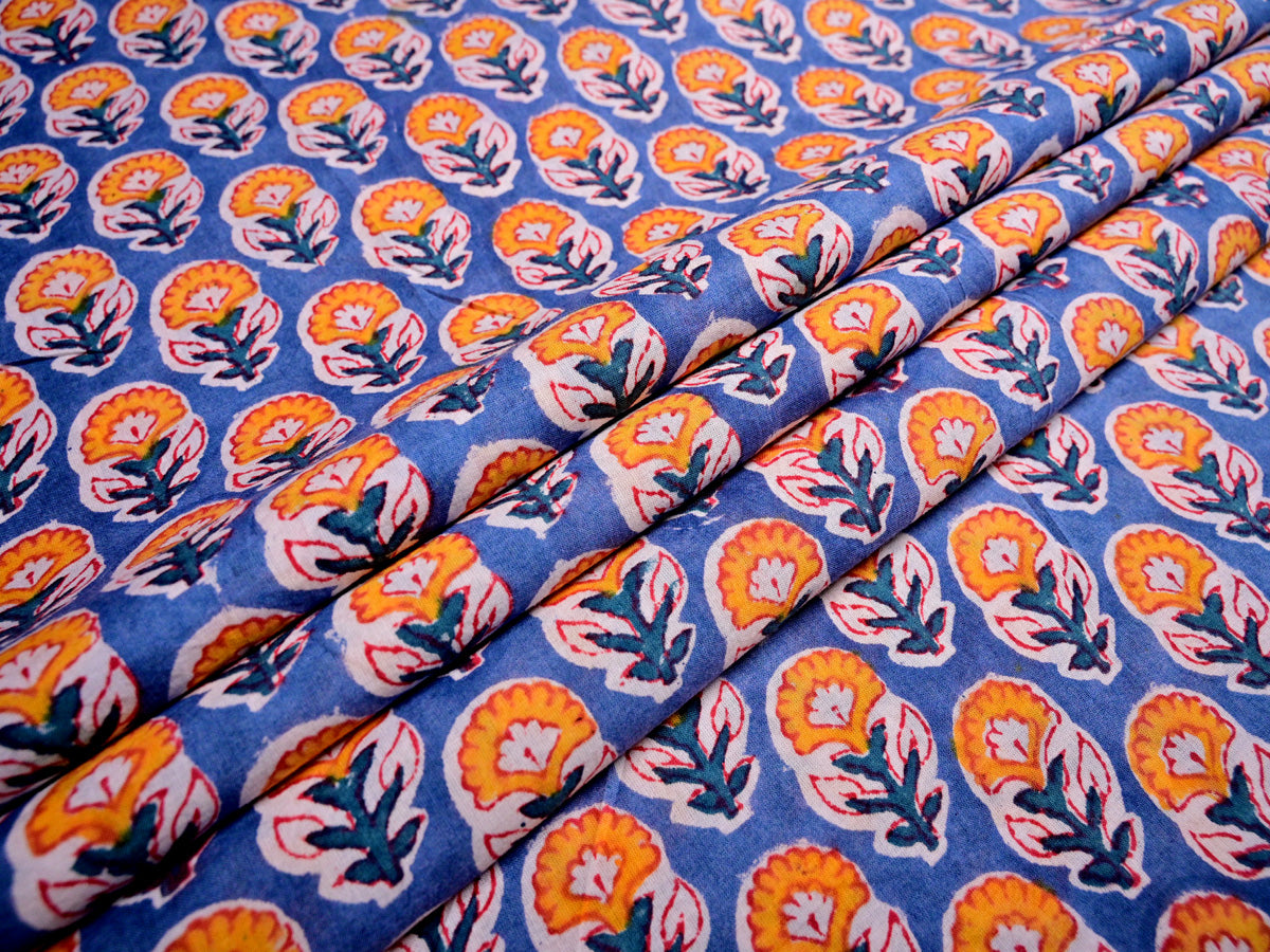 Block print cotton fabric for dresses