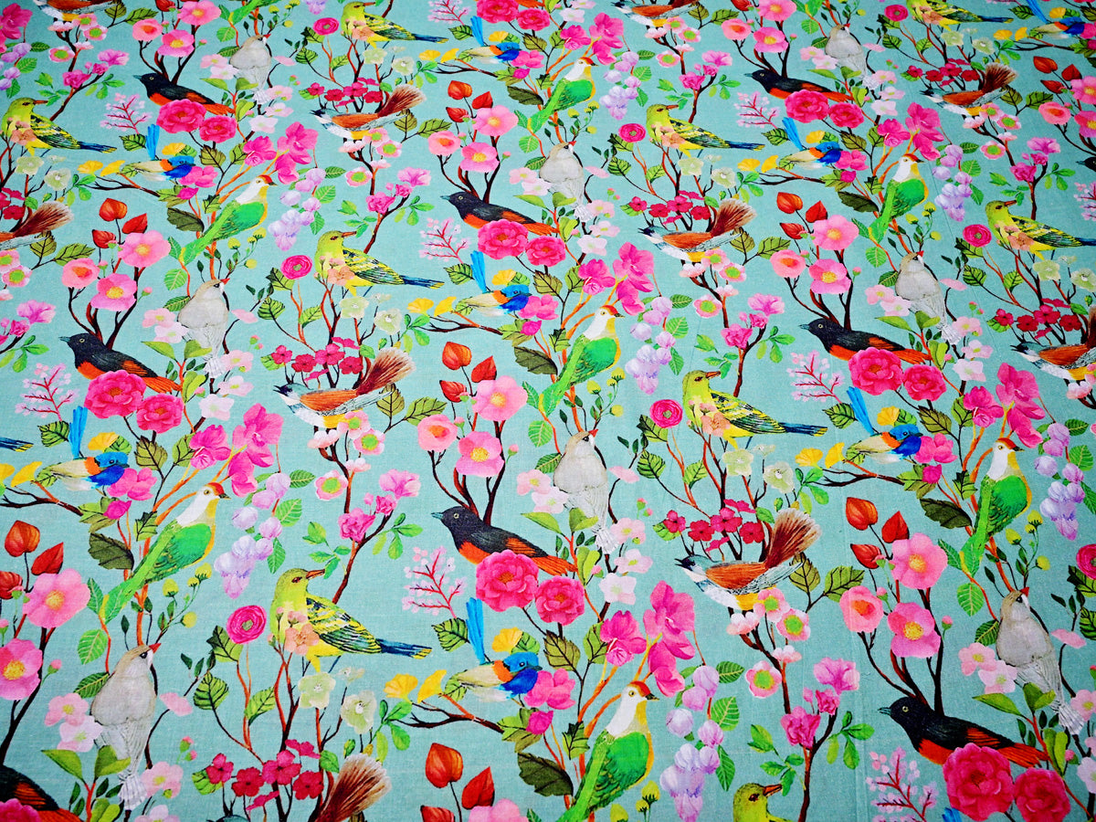 Colourful Birds Print - Beautiful Cotton Decor Material