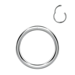 Silver-finish 8mm hoop nose ring in 316L stainless steel