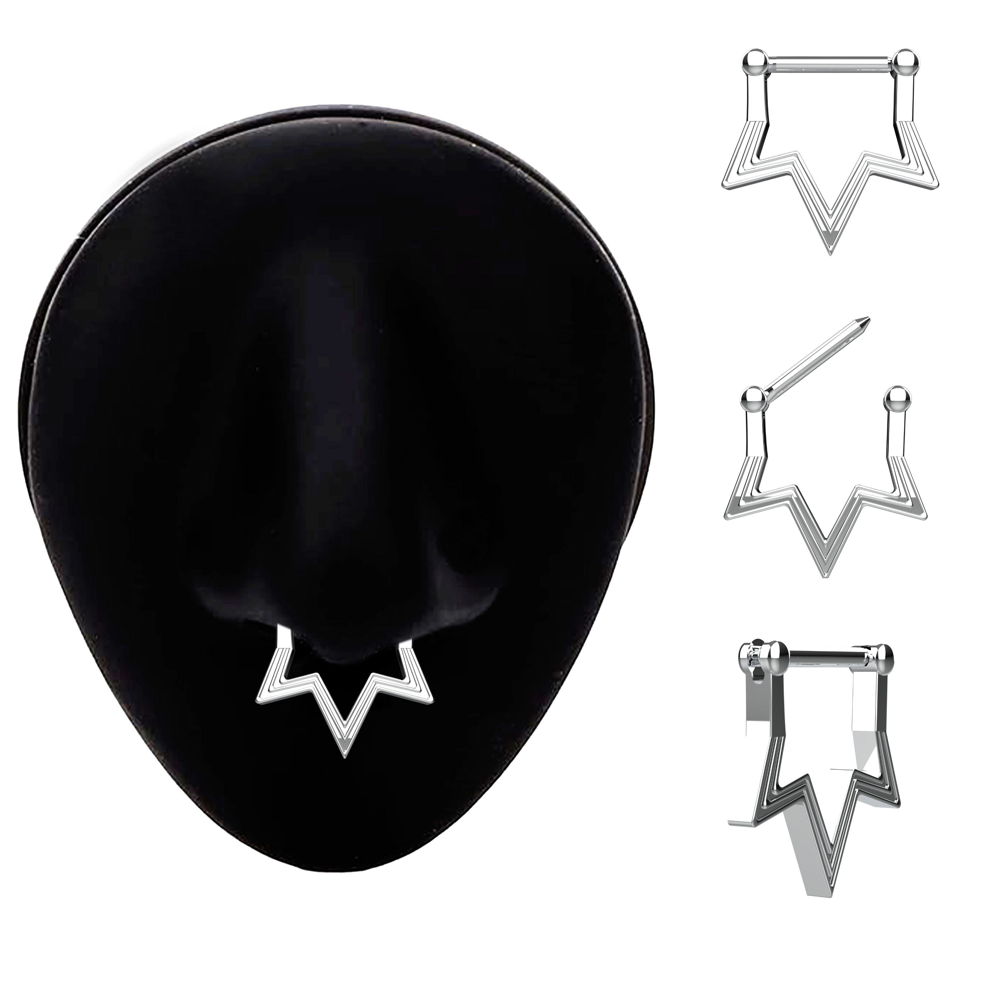 traditional indian septum ring - ethnic nose piercing jewellery